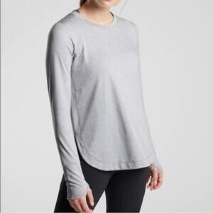 Athleta | Women’s Heathered Grey Uptempo Top Long Sleeve Athletic Sun Protective